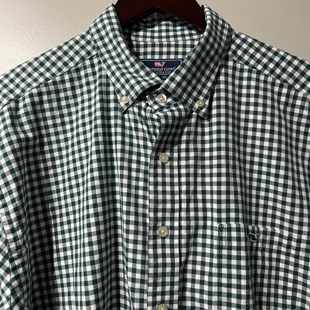 Vineyard Vines Gingham Check Button Down Long Sleeves Shirt | Men's Size XL - Picture 2 of 8